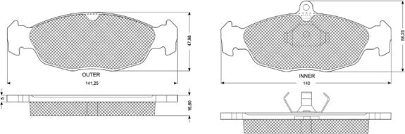 Procodis France PF1049 - Тормозные колодки, дисковые, комплект www.autospares.lv