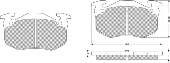 Procodis France PF10502 - Brake Pad Set, disc brake www.autospares.lv