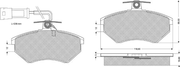 Procodis France PF10111 - Bremžu uzliku kompl., Disku bremzes www.autospares.lv