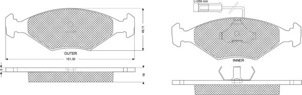 Procodis France PF10791 - Тормозные колодки, дисковые, комплект www.autospares.lv