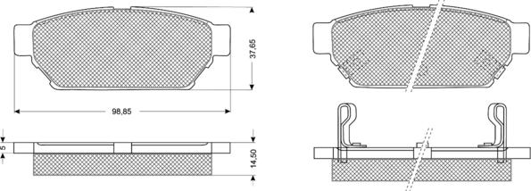 Procodis France PF1155 - Brake Pad Set, disc brake www.autospares.lv