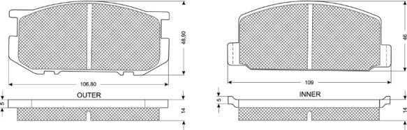 Procodis France PF1118 - Brake Pad Set, disc brake www.autospares.lv