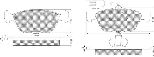 Procodis France PF1184 - Brake Pad Set, disc brake www.autospares.lv