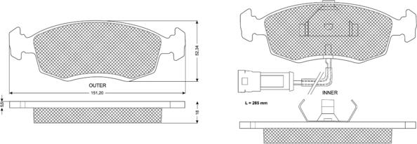 Procodis France PF1133 - Тормозные колодки, дисковые, комплект www.autospares.lv