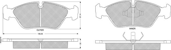 Procodis France PF1129 - Тормозные колодки, дисковые, комплект www.autospares.lv