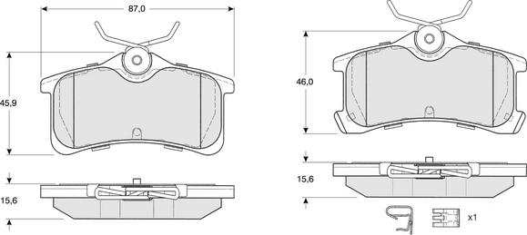 Procodis France PF1365 - Brake Pad Set, disc brake www.autospares.lv