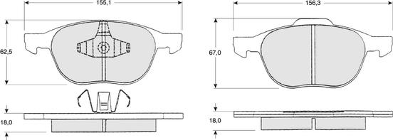 Procodis France PF1305 - Тормозные колодки, дисковые, комплект www.autospares.lv