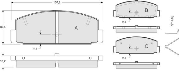 Procodis France PF1306 - Bremžu uzliku kompl., Disku bremzes www.autospares.lv