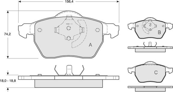 Procodis France PF13131 - Brake Pad Set, disc brake www.autospares.lv