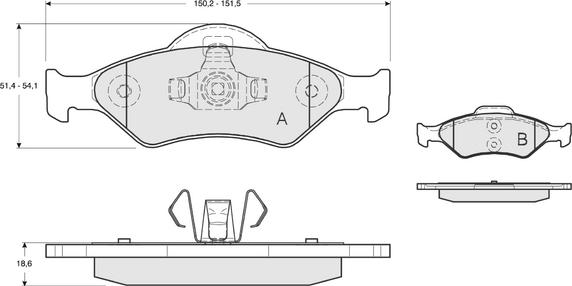 Procodis France PF1253 - Тормозные колодки, дисковые, комплект www.autospares.lv