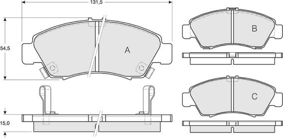 Procodis France PF1265 - Bremžu uzliku kompl., Disku bremzes www.autospares.lv