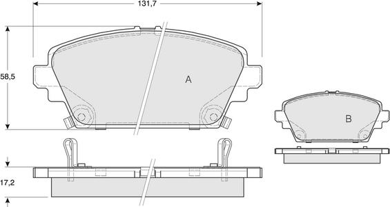 Procodis France PF1263 - Brake Pad Set, disc brake www.autospares.lv