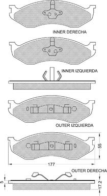 Procodis France PF1209 - Bremžu uzliku kompl., Disku bremzes www.autospares.lv