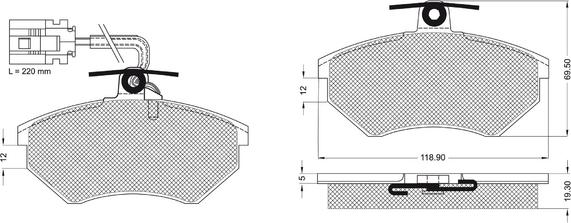 Procodis France PF1204 - Тормозные колодки, дисковые, комплект www.autospares.lv