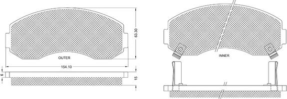 Procodis France PF1208 - Bremžu uzliku kompl., Disku bremzes www.autospares.lv