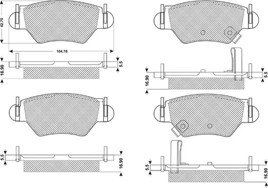 Procodis France PF1214 - Тормозные колодки, дисковые, комплект www.autospares.lv