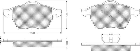 Procodis France PF1212 - Brake Pad Set, disc brake www.autospares.lv