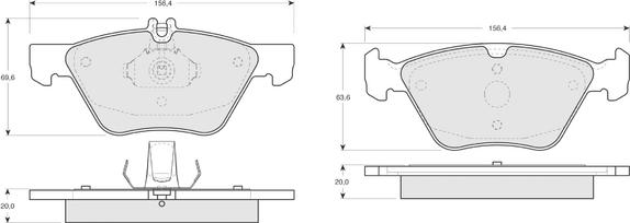 Procodis France PF1282 - Bremžu uzliku kompl., Disku bremzes www.autospares.lv