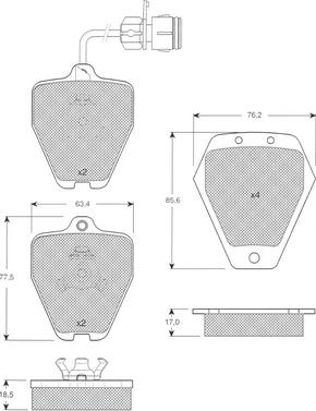 Procodis France PF1227 - Bremžu uzliku kompl., Disku bremzes www.autospares.lv