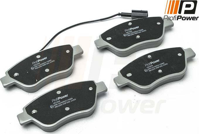 ProfiPower 1B1008 - Тормозные колодки, дисковые, комплект www.autospares.lv