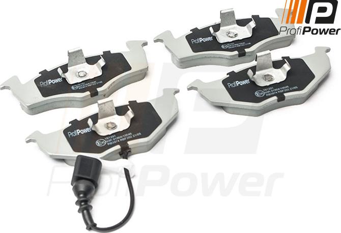 ProfiPower 1B1201 - Тормозные колодки, дисковые, комплект www.autospares.lv