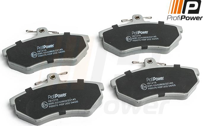 ProfiPower 1B1216 - Тормозные колодки, дисковые, комплект www.autospares.lv