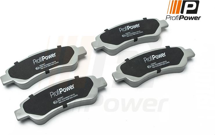 ProfiPower 1B2007 - Тормозные колодки, дисковые, комплект www.autospares.lv