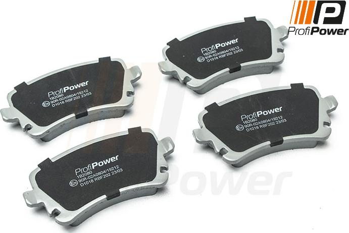 ProfiPower 1B2080 - Brake Pad Set, disc brake www.autospares.lv