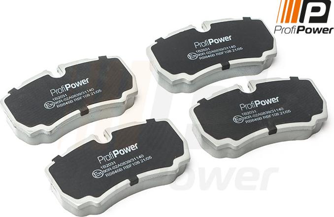 ProfiPower 1B2031 - Brake Pad Set, disc brake www.autospares.lv