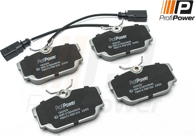 ProfiPower 1B2029 - Тормозные колодки, дисковые, комплект www.autospares.lv