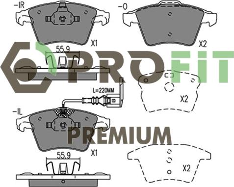 Profit 5005-1642 - Bremžu uzliku kompl., Disku bremzes autospares.lv