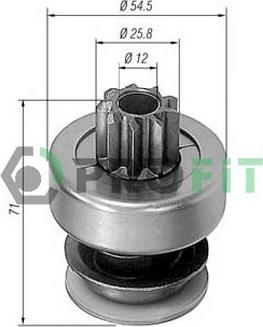 Profit 1910-8059 - Ведущая шестерня, бендикс, стартер www.autospares.lv