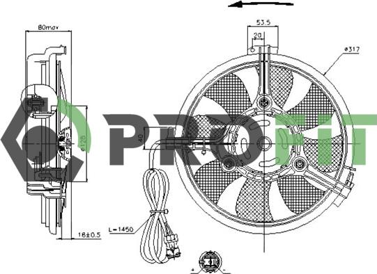 Profit 1850-0001 - Fan, radiator www.autospares.lv