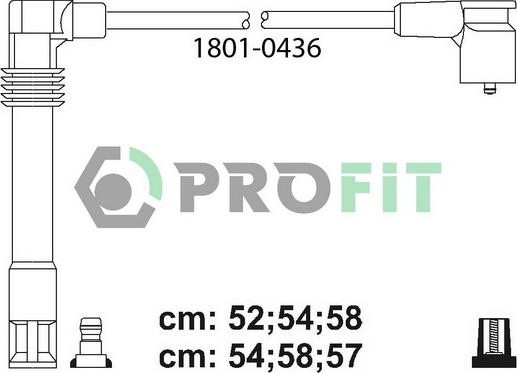 Profit 1801-0436 - Augstsprieguma vadu komplekts www.autospares.lv