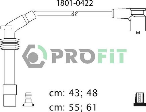 Profit 1801-0422 - Augstsprieguma vadu komplekts www.autospares.lv