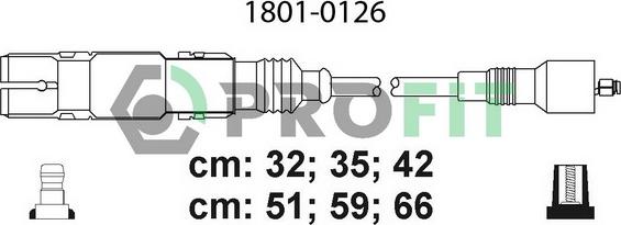 Profit 1801-0126 - Augstsprieguma vadu komplekts www.autospares.lv