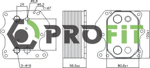 Profit 1745-0057 - Eļļas radiators, Motoreļļa www.autospares.lv