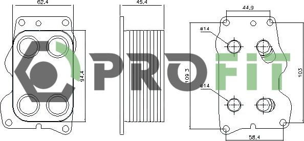 Profit 1745-0011 - Eļļas radiators, Motoreļļa autospares.lv