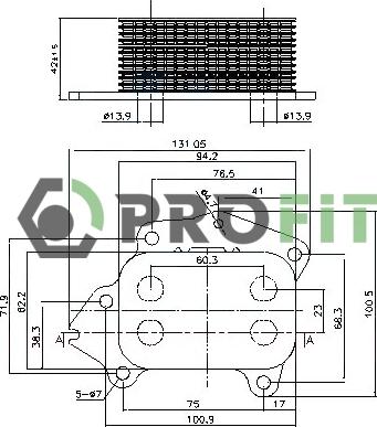 Profit 1745-0031 - Eļļas radiators, Motoreļļa autospares.lv