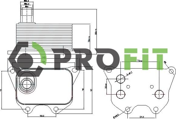 Profit 1745-0032 - Oil Cooler, engine oil www.autospares.lv