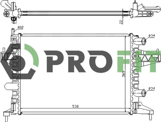 Profit 1740-0374 - Радиатор, охлаждение двигателя www.autospares.lv