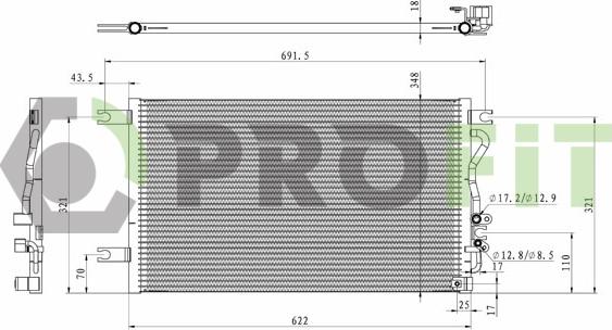 Profit 1770-0532 - Kondensators, Gaisa kond. sistēma www.autospares.lv