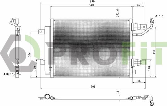 Profit 1770-0253 - Kondensators, Gaisa kond. sistēma www.autospares.lv