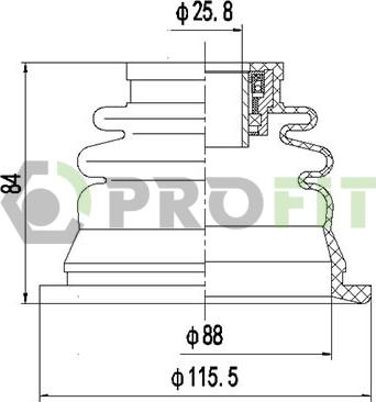 Profit 2810-0030 XLB - Putekļusargs, Piedziņas vārpsta www.autospares.lv