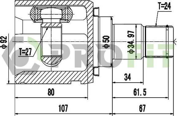 Profit 2810-2089 - Šarnīru komplekts, Piedziņas vārpsta www.autospares.lv