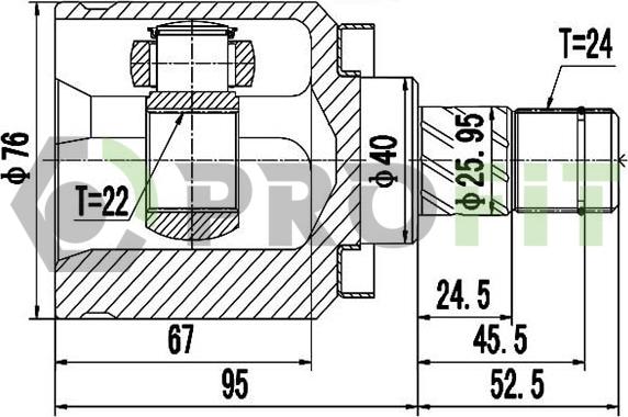 Profit 2810-2082 - Šarnīru komplekts, Piedziņas vārpsta www.autospares.lv