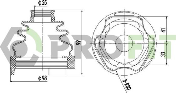 Profit 2710-0002 XLB - Putekļusargs, Piedziņas vārpsta www.autospares.lv