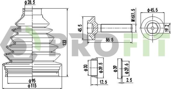 Profit 2710-0031 XLB - Пыльник, приводной вал www.autospares.lv