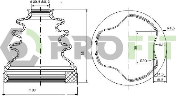 Profit 2710-0024 XLB - Putekļusargs, Piedziņas vārpsta www.autospares.lv