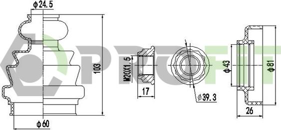 Profit 2710-0020 XLB - Putekļusargs, Piedziņas vārpsta autospares.lv